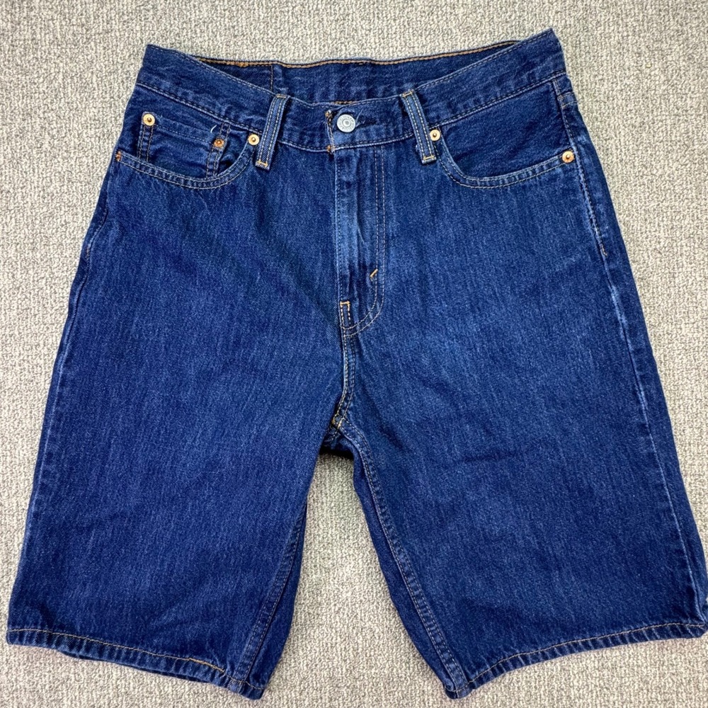 Levi's 469 Loose Straight Baggy Denim Shorts‎ Men's Size 30 Dark Wash NWOT